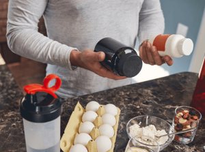 Athlete reviewing nutrition options